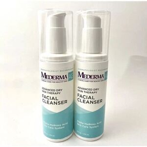 2x Mederma Advanced Dry Skin Therapy Facial Cleanser Alpha Hydroxy Acid NEW